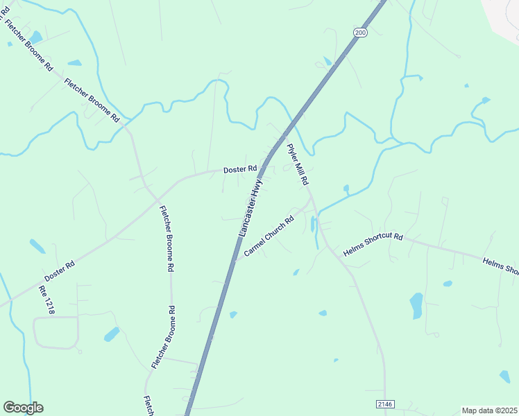 map of restaurants, bars, coffee shops, grocery stores, and more near 2821 Lancaster Highway in Monroe
