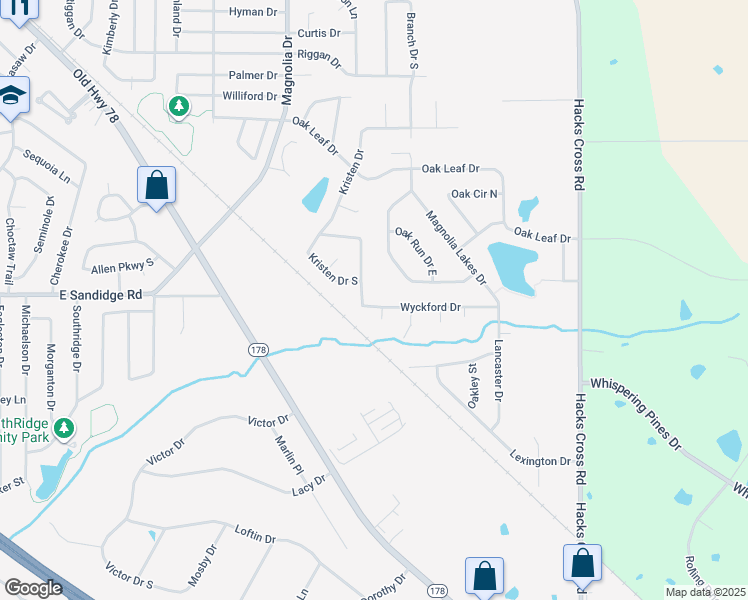 map of restaurants, bars, coffee shops, grocery stores, and more near 10566 Wyckford Drive in Olive Branch