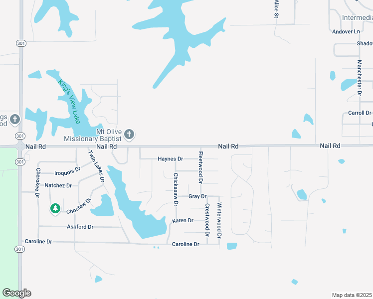 map of restaurants, bars, coffee shops, grocery stores, and more near 5189 Nail Road in Horn Lake