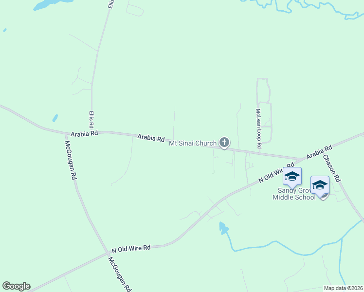 map of restaurants, bars, coffee shops, grocery stores, and more near 6188 Arabia Road in Lumber Bridge