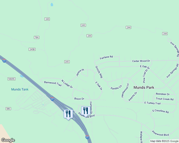 map of restaurants, bars, coffee shops, grocery stores, and more near 30 Janice Place in Sedona