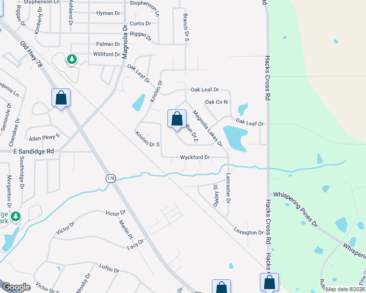 map of restaurants, bars, coffee shops, grocery stores, and more near 6189 Oak Run Drive West in Olive Branch