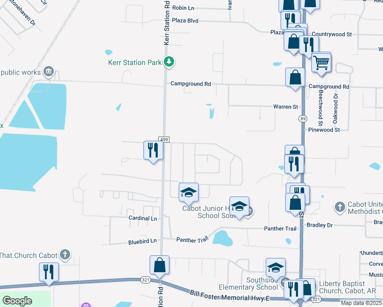 map of restaurants, bars, coffee shops, grocery stores, and more near 17 Bristol Drive in Cabot