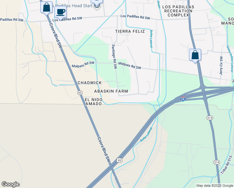 map of restaurants, bars, coffee shops, grocery stores, and more near 99999 Black Mesa Loop in Albuquerque