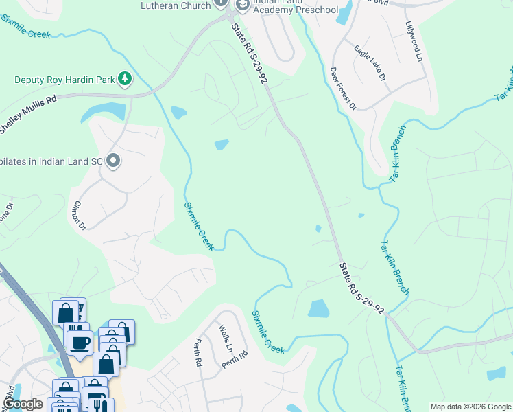map of restaurants, bars, coffee shops, grocery stores, and more near 8309 Henry Harris Road in Fort Mill