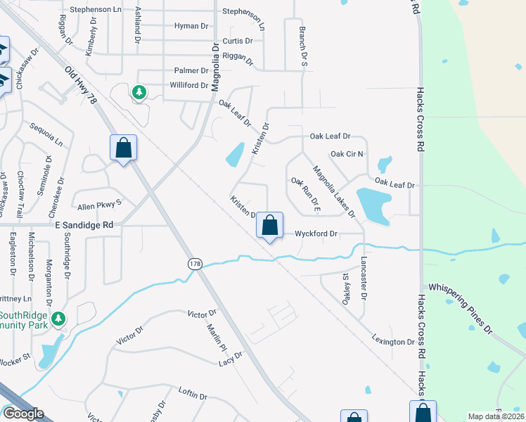 map of restaurants, bars, coffee shops, grocery stores, and more near 10464 Kristen Drive South in Olive Branch
