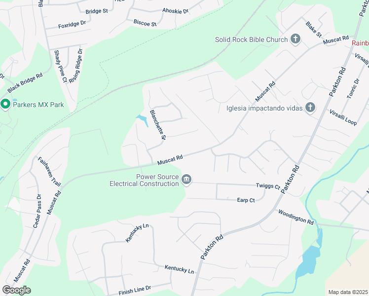 map of restaurants, bars, coffee shops, grocery stores, and more near 5966 Muscat Road in Hope Mills