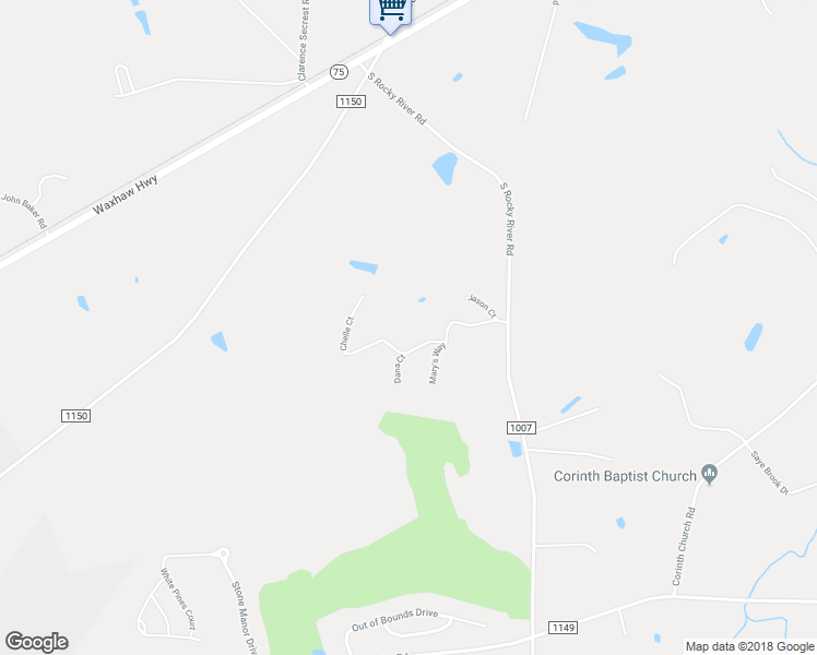 map of restaurants, bars, coffee shops, grocery stores, and more near 1908 South Rocky River Road in Monroe