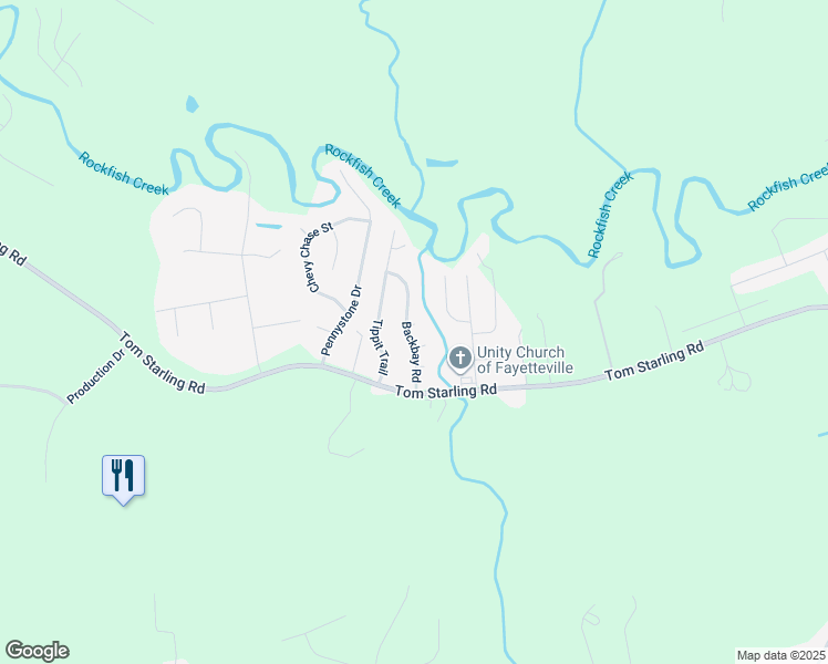 map of restaurants, bars, coffee shops, grocery stores, and more near 4900 Scales Court in Fayetteville