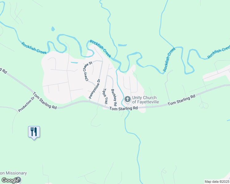 map of restaurants, bars, coffee shops, grocery stores, and more near 4900 Scales Court in Fayetteville