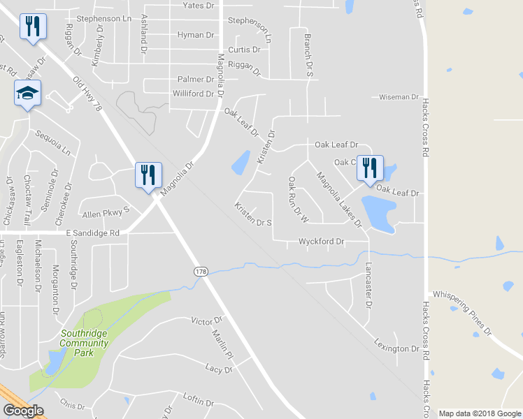 map of restaurants, bars, coffee shops, grocery stores, and more near 6322 Kristen Cove in Olive Branch