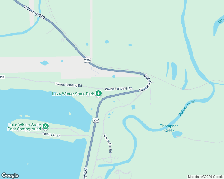 map of restaurants, bars, coffee shops, grocery stores, and more near 25756 Wards Landing Road in Wister