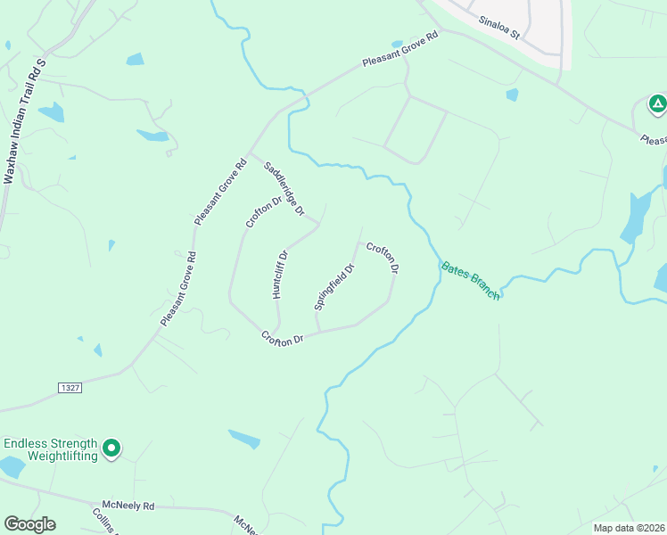 map of restaurants, bars, coffee shops, grocery stores, and more near 1513 Springfield Drive in Waxhaw