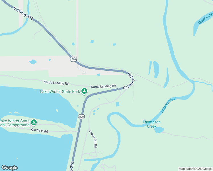 map of restaurants, bars, coffee shops, grocery stores, and more near 25756 Wards Landing Road in Wister