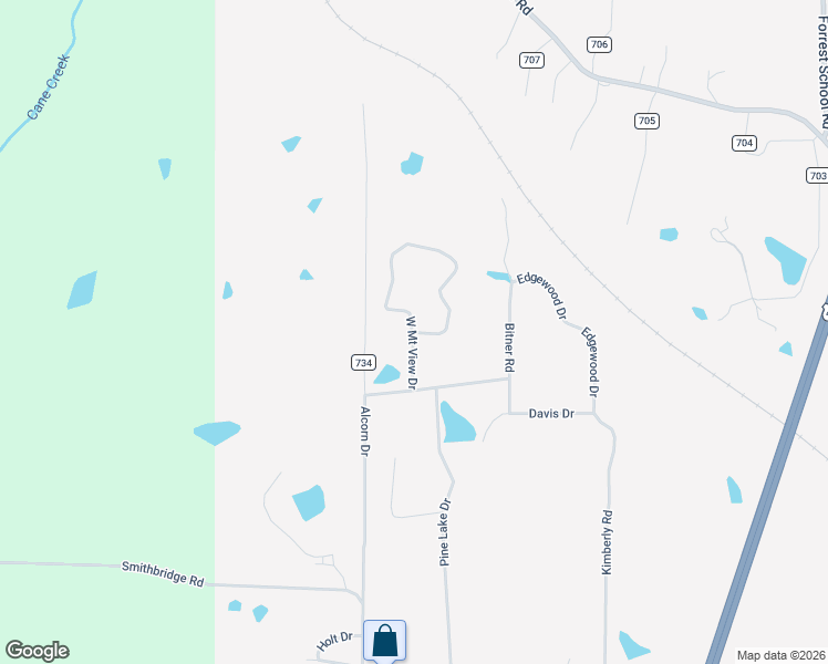map of restaurants, bars, coffee shops, grocery stores, and more near 1901 East Mount View Drive in Corinth