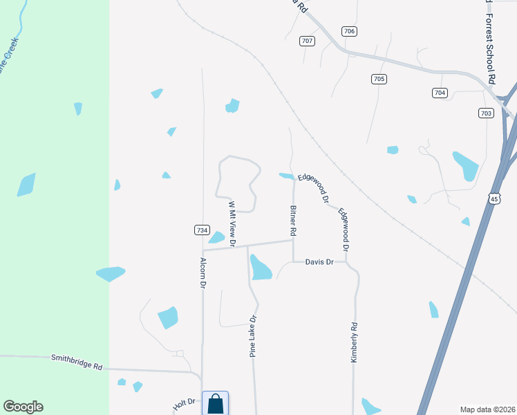map of restaurants, bars, coffee shops, grocery stores, and more near 1901-2807 East Mount View Drive in Corinth