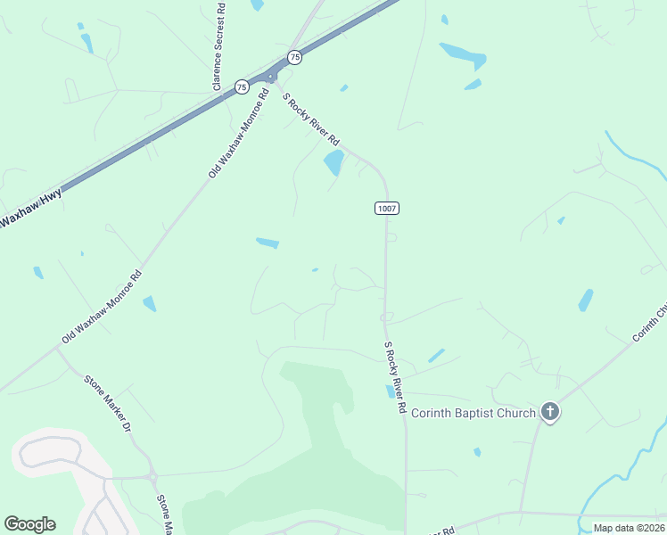 map of restaurants, bars, coffee shops, grocery stores, and more near 1908 South Rocky River Road in Monroe