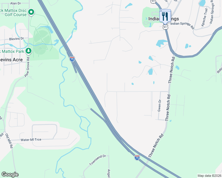 map of restaurants, bars, coffee shops, grocery stores, and more near 558 Random Terrace in Ringgold