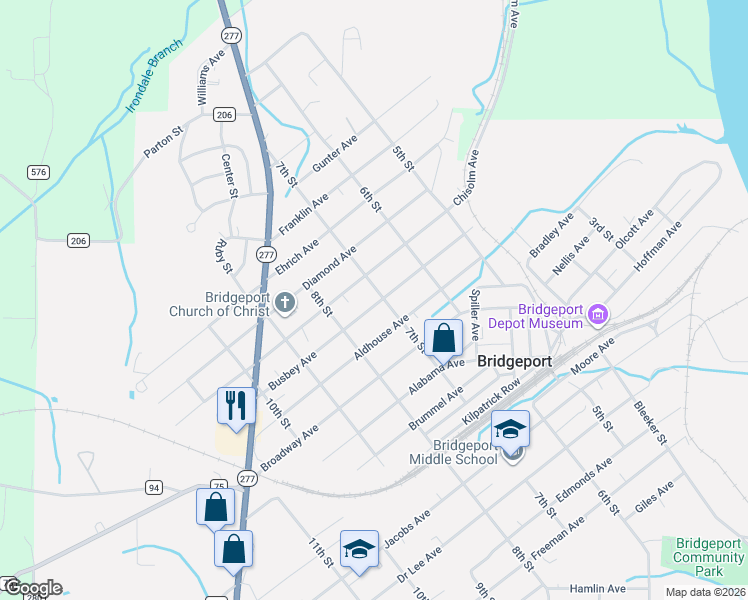 map of restaurants, bars, coffee shops, grocery stores, and more near 703 Busbey Avenue in Bridgeport