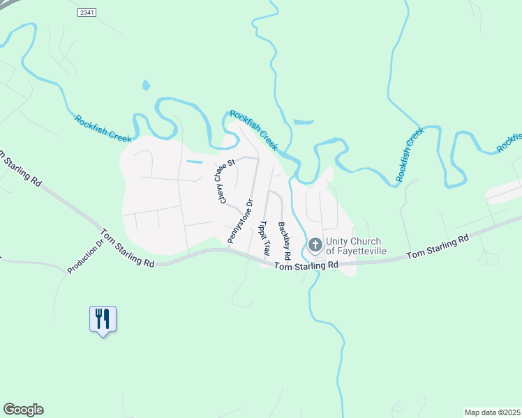 map of restaurants, bars, coffee shops, grocery stores, and more near 4812 Tippit Trail in Fayetteville