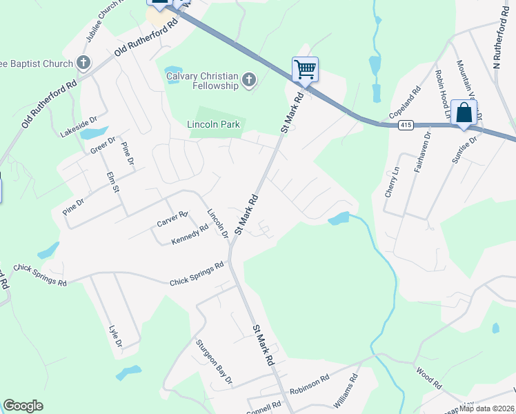 map of restaurants, bars, coffee shops, grocery stores, and more near 834 Saint Mark Road in Taylors