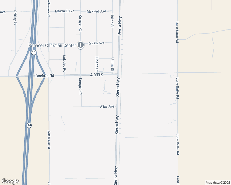 map of restaurants, bars, coffee shops, grocery stores, and more near Sierra Highway in Mojave