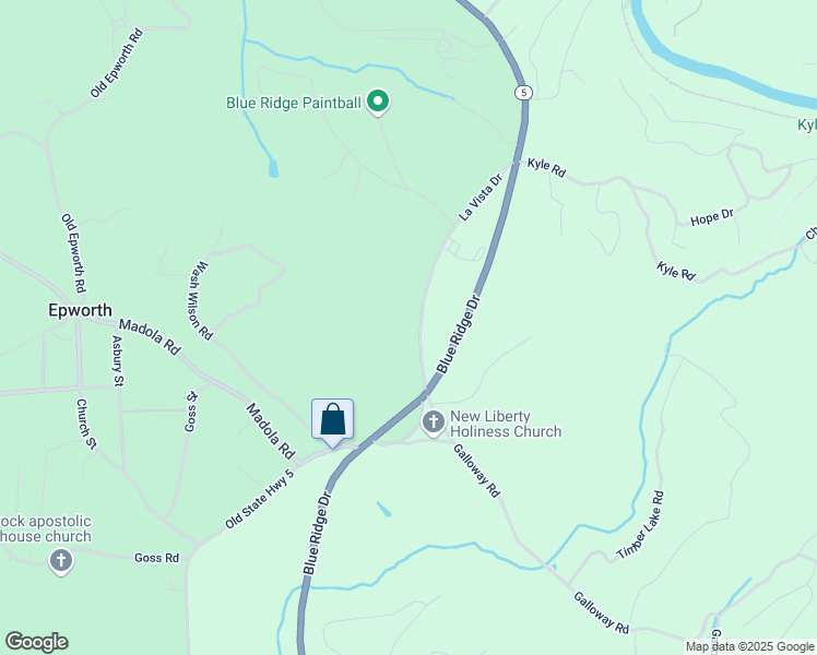 map of restaurants, bars, coffee shops, grocery stores, and more near 456 La Vista Drive in Blue Ridge