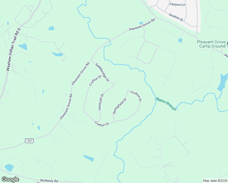 map of restaurants, bars, coffee shops, grocery stores, and more near 1336 Huntcliff Drive in Waxhaw
