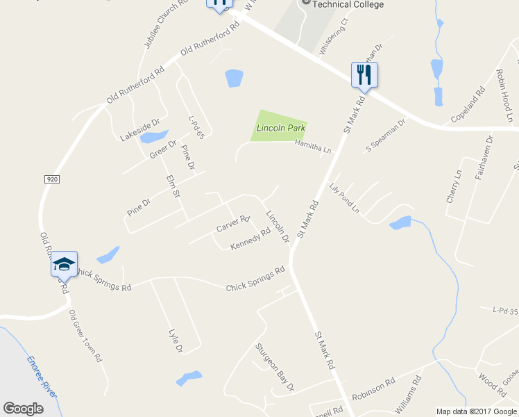 map of restaurants, bars, coffee shops, grocery stores, and more near 311 Lincoln Drive in Taylors