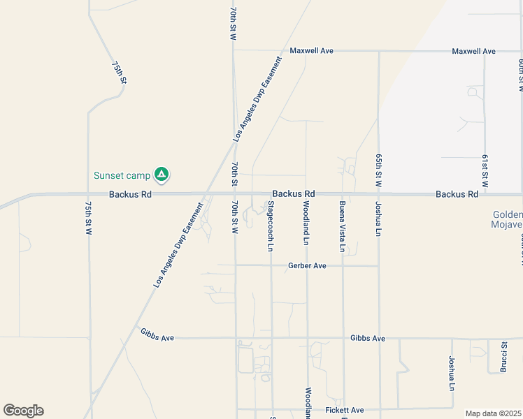 map of restaurants, bars, coffee shops, grocery stores, and more near 6916 Backus Road in Mojave