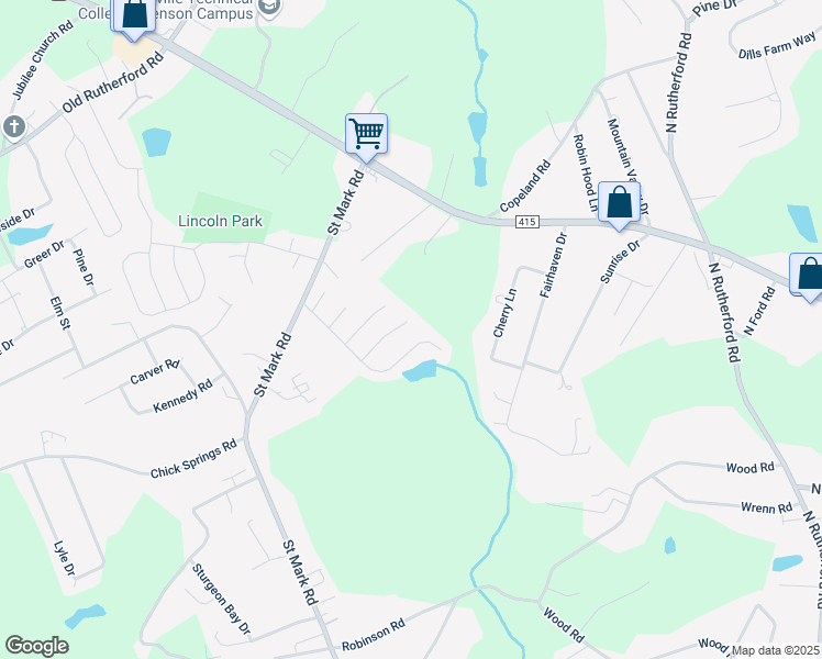 map of restaurants, bars, coffee shops, grocery stores, and more near 18 Fishing Run Court in Taylors