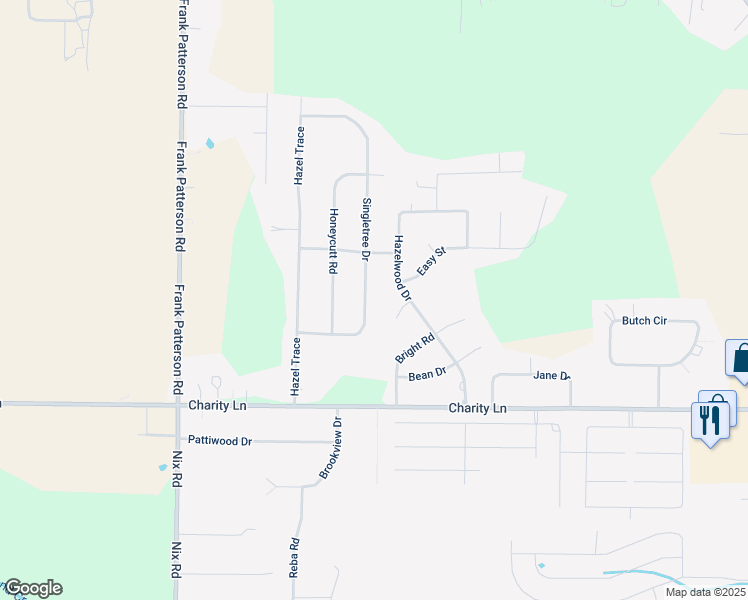map of restaurants, bars, coffee shops, grocery stores, and more near 128 Hazelwood Drive in Hazel Green