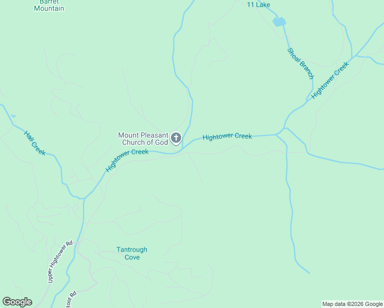 map of restaurants, bars, coffee shops, grocery stores, and more near 7575 Upper Hightower Road in Hiawassee