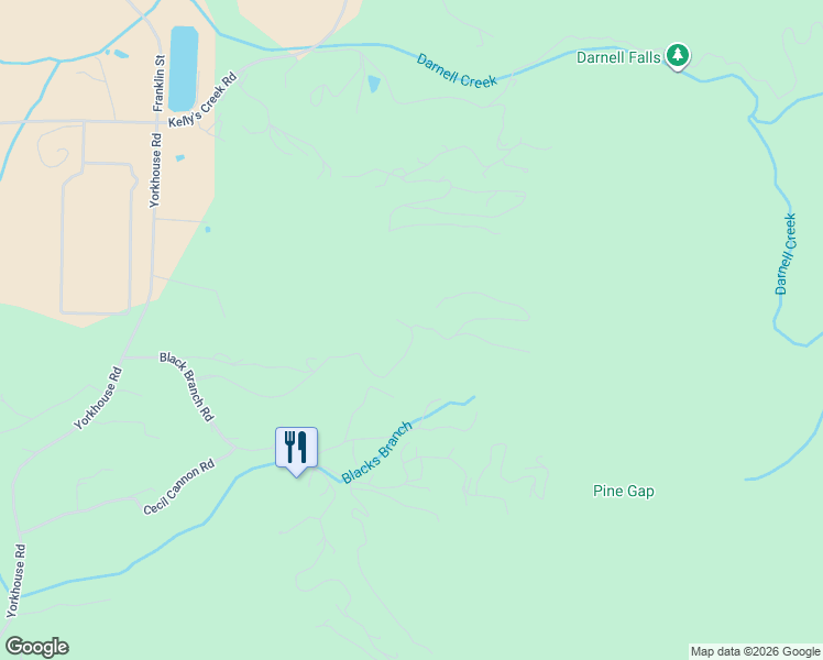map of restaurants, bars, coffee shops, grocery stores, and more near 637 Mountainside Drive in Rabun Gap
