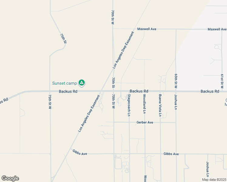 map of restaurants, bars, coffee shops, grocery stores, and more near 6801 Backus Road in Mojave