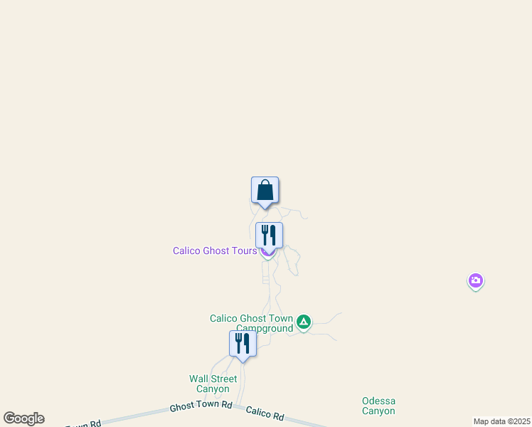 map of restaurants, bars, coffee shops, grocery stores, and more near 36600 Ghost Town Road in Yermo