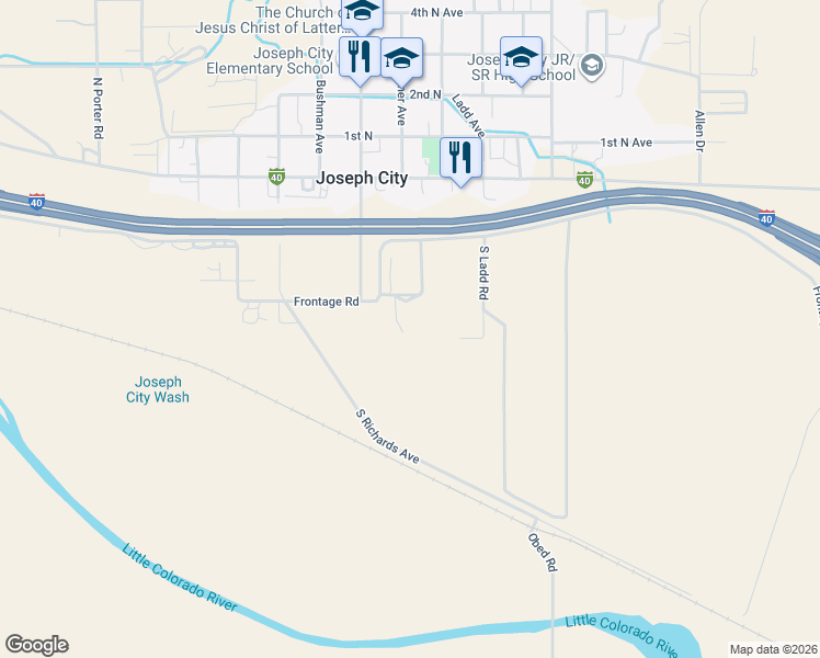 map of restaurants, bars, coffee shops, grocery stores, and more near 4553 3rd South Avenue in Holbrook