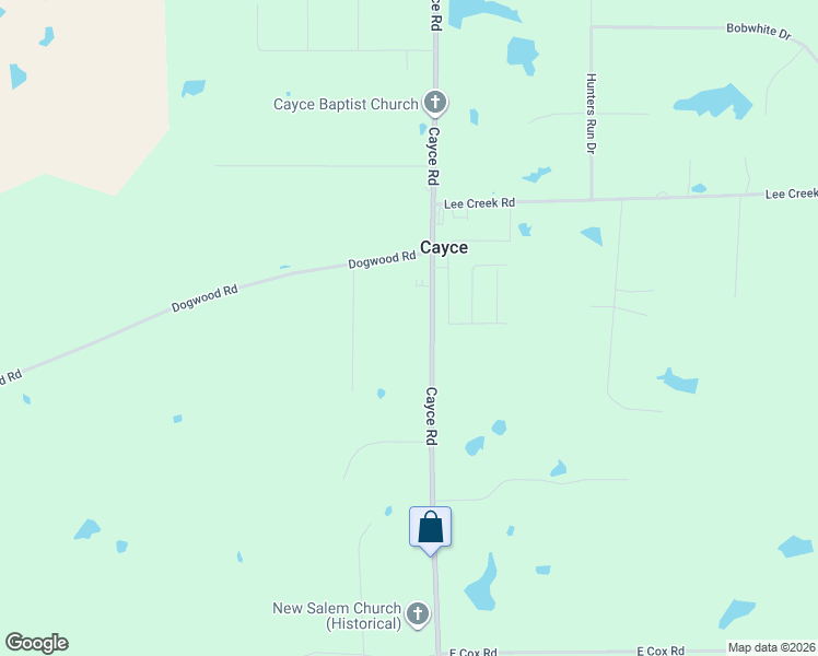 map of restaurants, bars, coffee shops, grocery stores, and more near 3827 Cayce Road in Byhalia