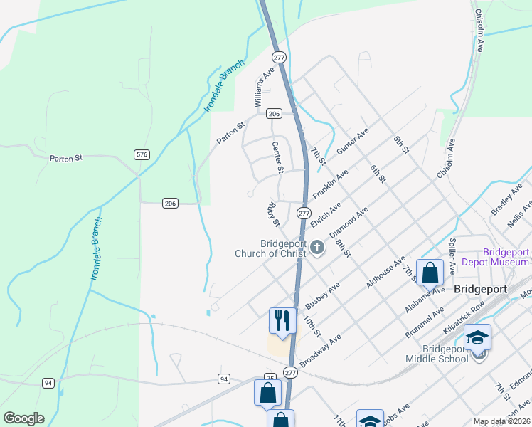 map of restaurants, bars, coffee shops, grocery stores, and more near 210 Ruby Street in Bridgeport