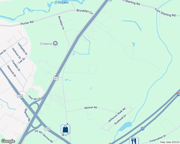map of restaurants, bars, coffee shops, grocery stores, and more near 437 McNeill Street in Hope Mills