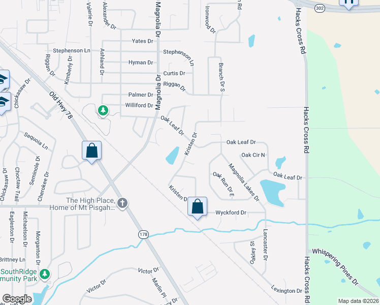 map of restaurants, bars, coffee shops, grocery stores, and more near 6448 Kristen Drive in Olive Branch