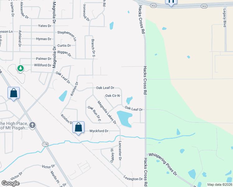 map of restaurants, bars, coffee shops, grocery stores, and more near 10748 Oak Circle South in Olive Branch
