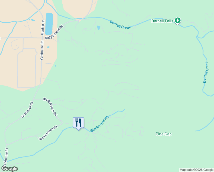 map of restaurants, bars, coffee shops, grocery stores, and more near 26 Blackberry Drive in Rabun Gap
