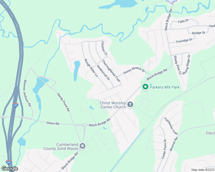 map of restaurants, bars, coffee shops, grocery stores, and more near 1408 Rough Rider Lane in Parkton
