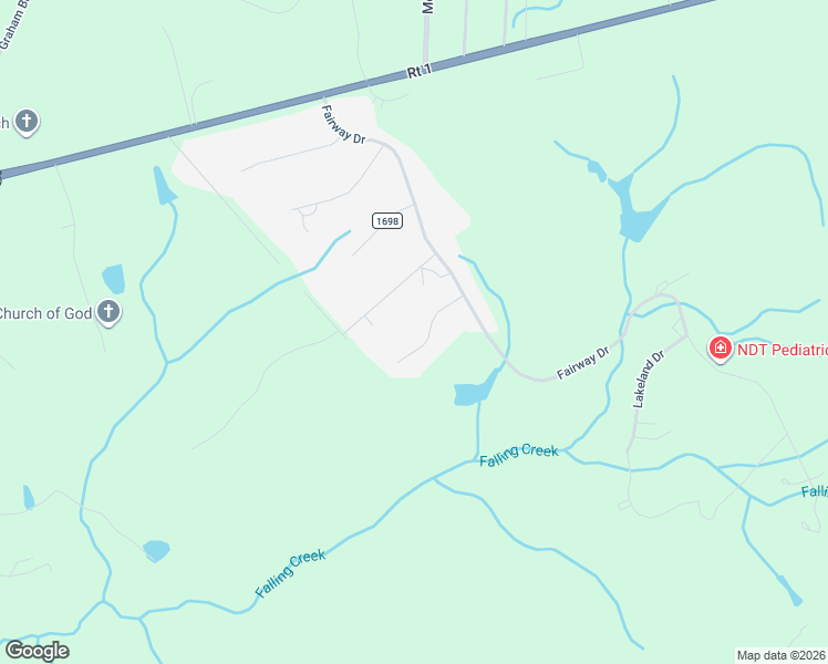 map of restaurants, bars, coffee shops, grocery stores, and more near 104 Pinewild Lane in Rockingham