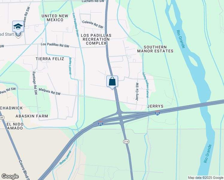 map of restaurants, bars, coffee shops, grocery stores, and more near in South Valley