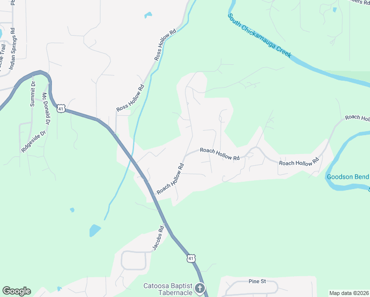 map of restaurants, bars, coffee shops, grocery stores, and more near 37 Anderson Road in Ringgold