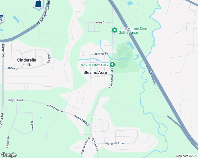 map of restaurants, bars, coffee shops, grocery stores, and more near 167 Gracie Avenue in Ringgold