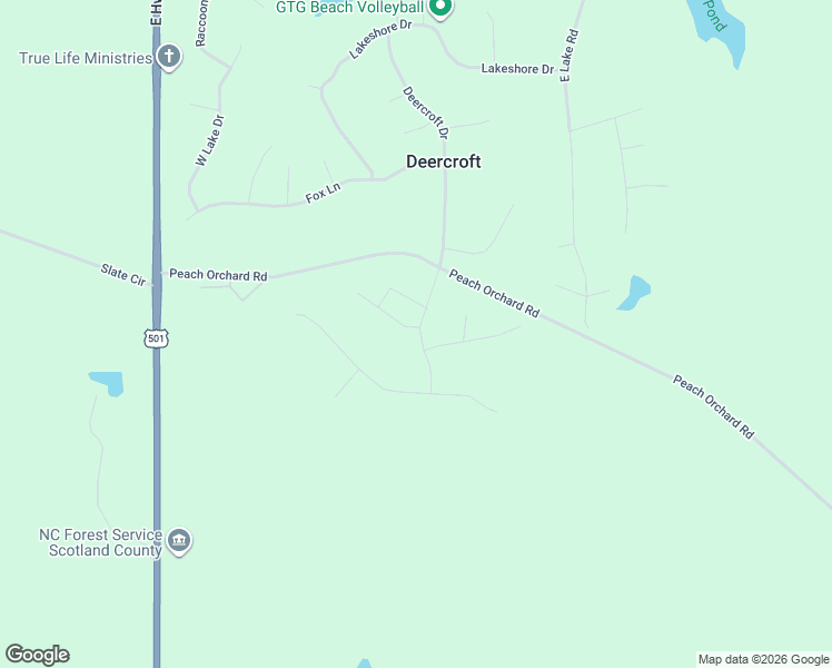 map of restaurants, bars, coffee shops, grocery stores, and more near 15961 Old Orchard Court in Wagram