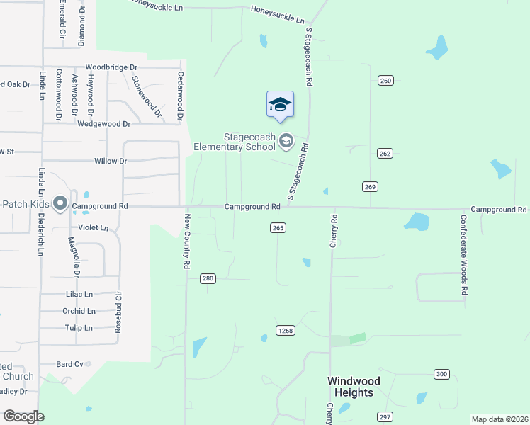 map of restaurants, bars, coffee shops, grocery stores, and more near 1920 Campground Road in Cabot